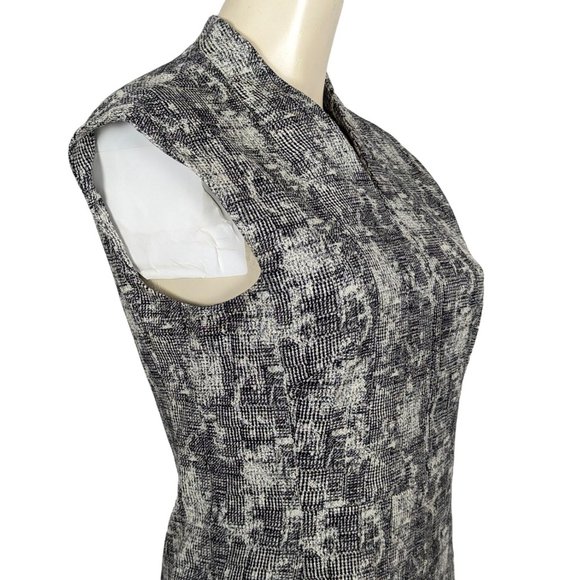 M.M. LAFLEUR The Aditi‎ Crackle sleeveless black white Pencil Career Dress 6 - Picture 6 of 13